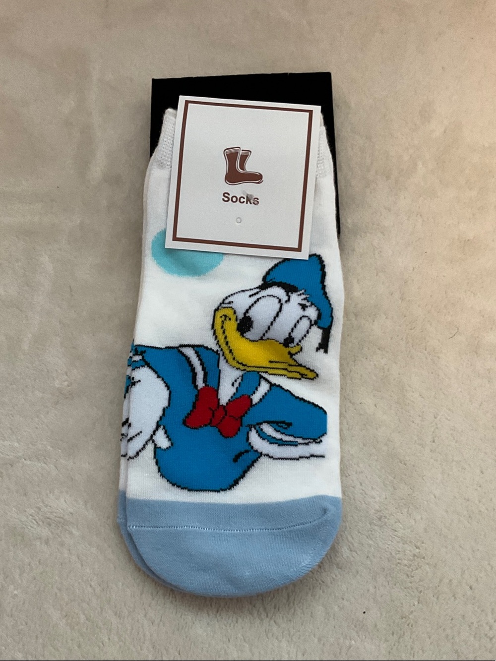 Donald Duck Graphic Crew Socks - White & Blue